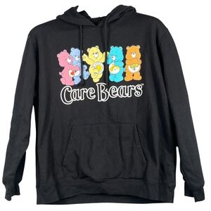 Care Bears Womens XXL Black Hoodie Pullover Graphic Logo Cozy Casual Sweatshirt